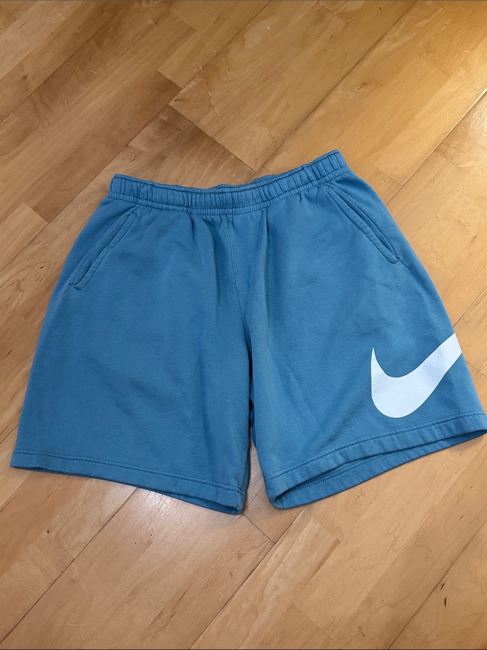 Nike Sportswear Club Fleece Pull On Shorts Mens Size L Teal Blue Athletic Lounge
